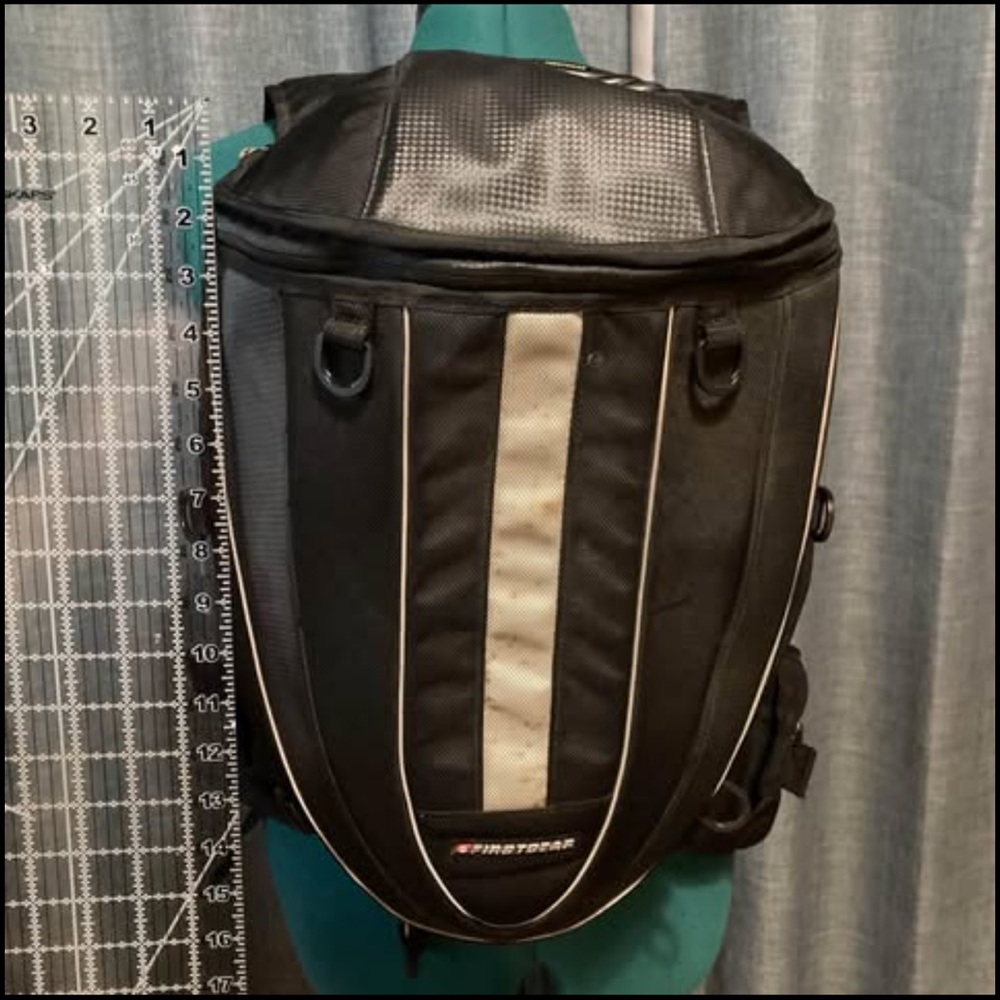 Black Motorcycle Backpack With Helmet Bag